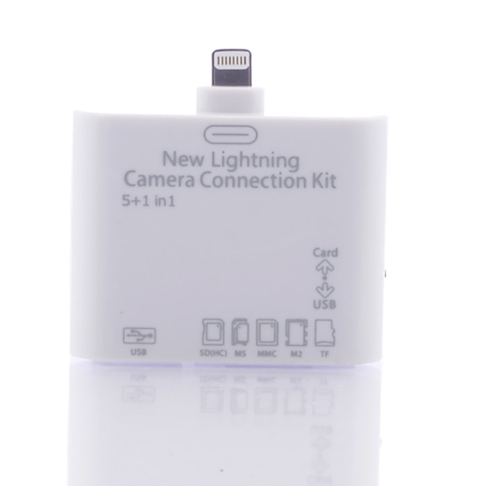 DAM Adattatore 5 In 1 iPad Air 1/2-Mini 1/2/3-Ipad 4 5x4 Cm. Colore bianco