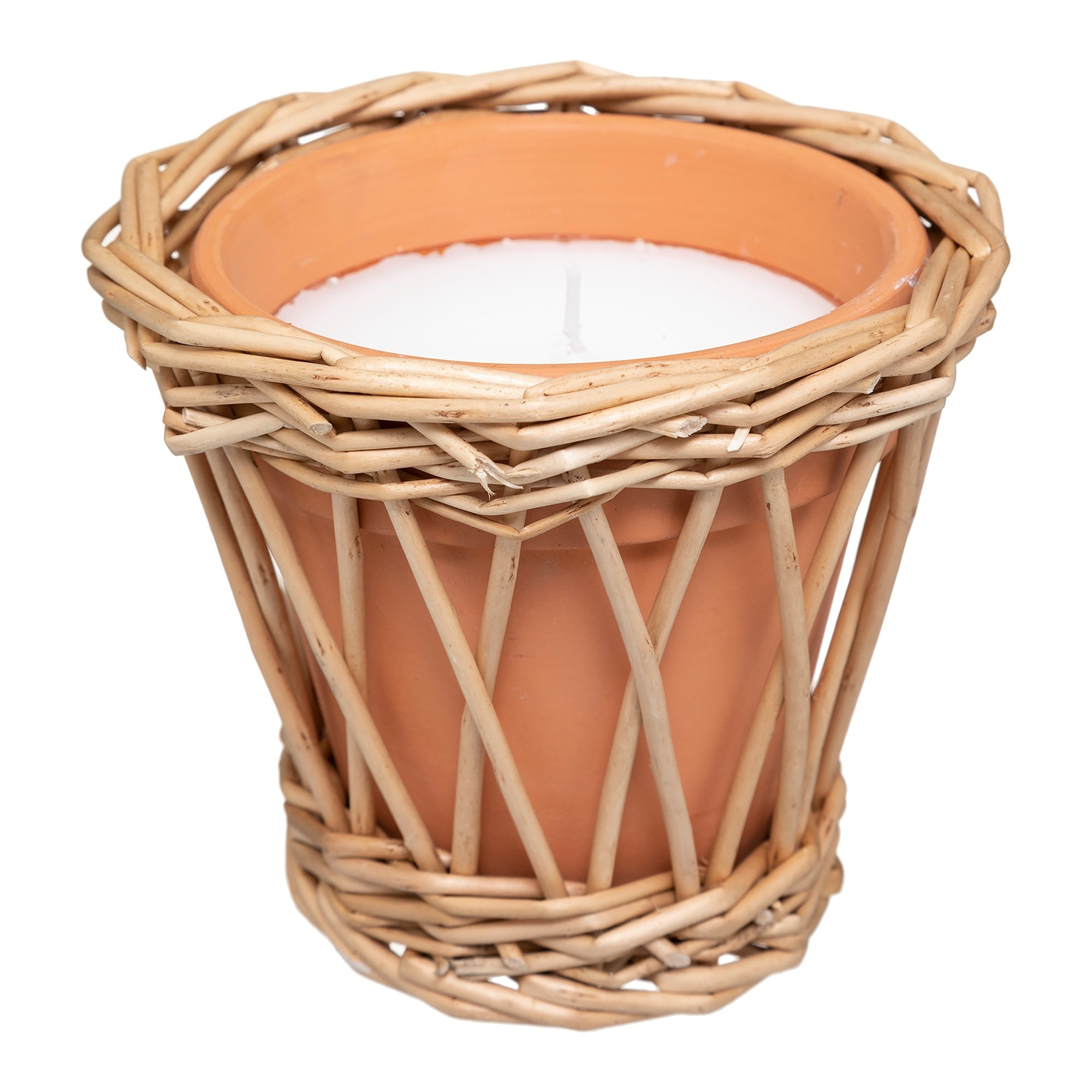 Vela perfumada de hierba de limón 120 g en ratán de terracota