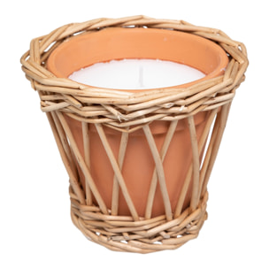 Vela perfumada de hierba de limón 120 g en ratán de terracota