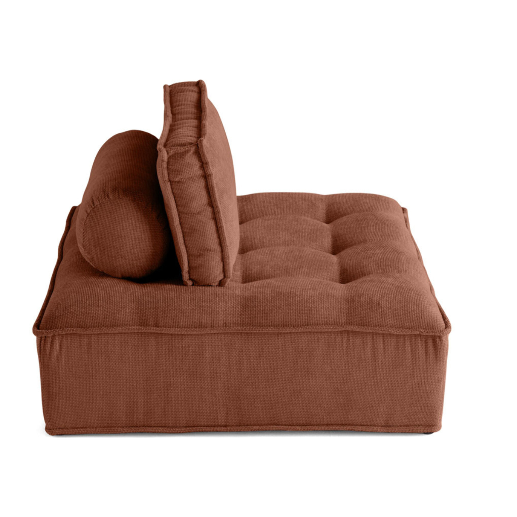 Marisol - module d'assise - velours texturé - Terracotta