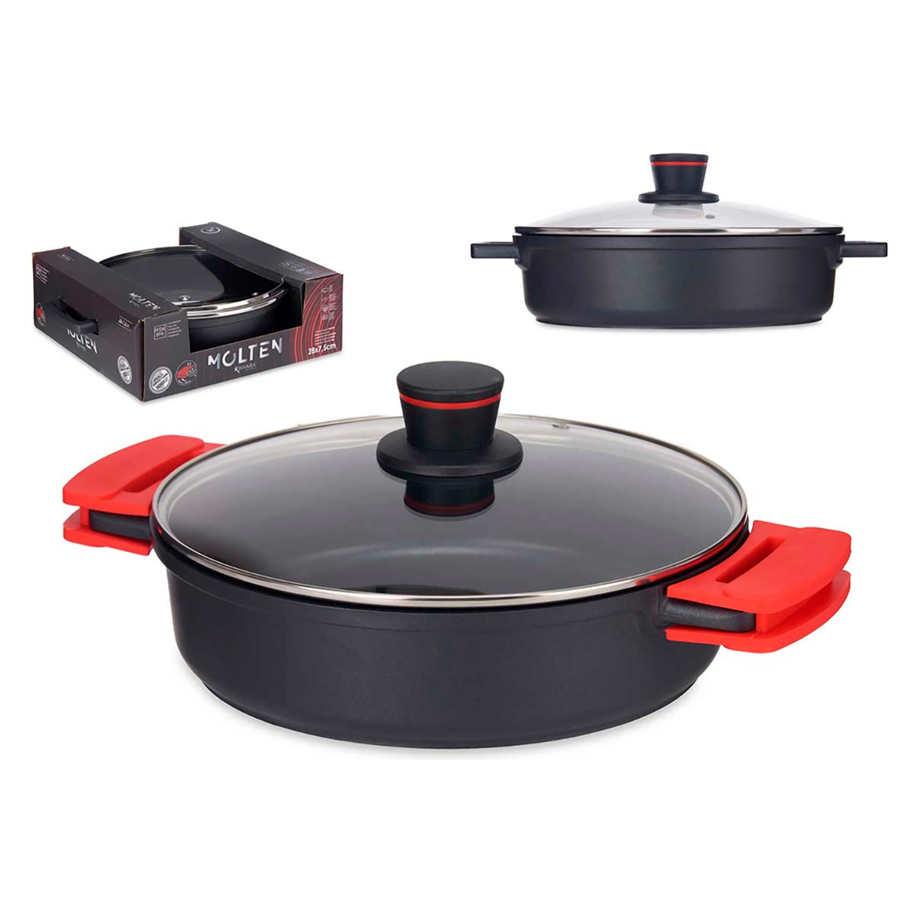 CASSERUOLA 28X7,5CM IN LEGHE MOLTEN A INDUZIONE COMPLETA