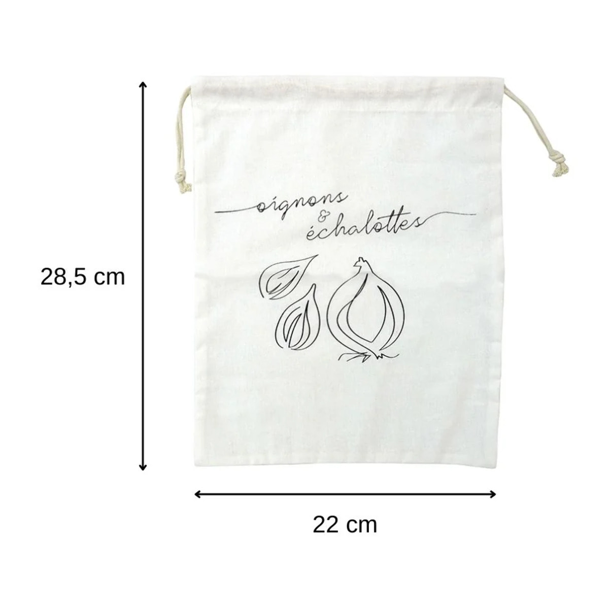 Sac de conservation pour oignons et échalottes en coton Fackelmann Nature
