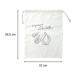 Sac de conservation pour oignons et échalottes en coton Fackelmann Nature