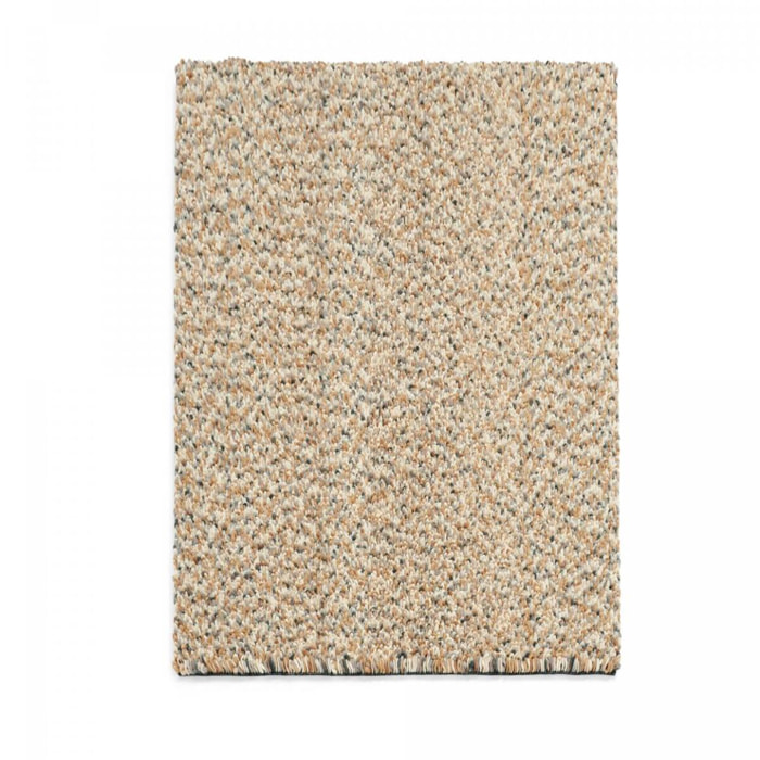 Tapis longs poils shaggy tissé en laine motif faux uni KABE