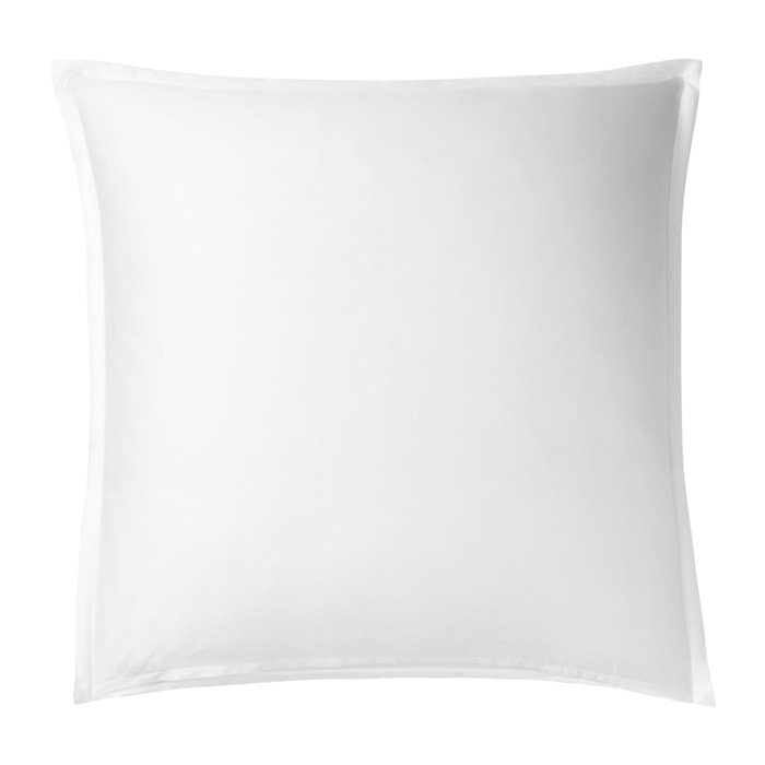 Taie d'oreiller imprimée en satin de coton bio, AMAZONE, Blanc