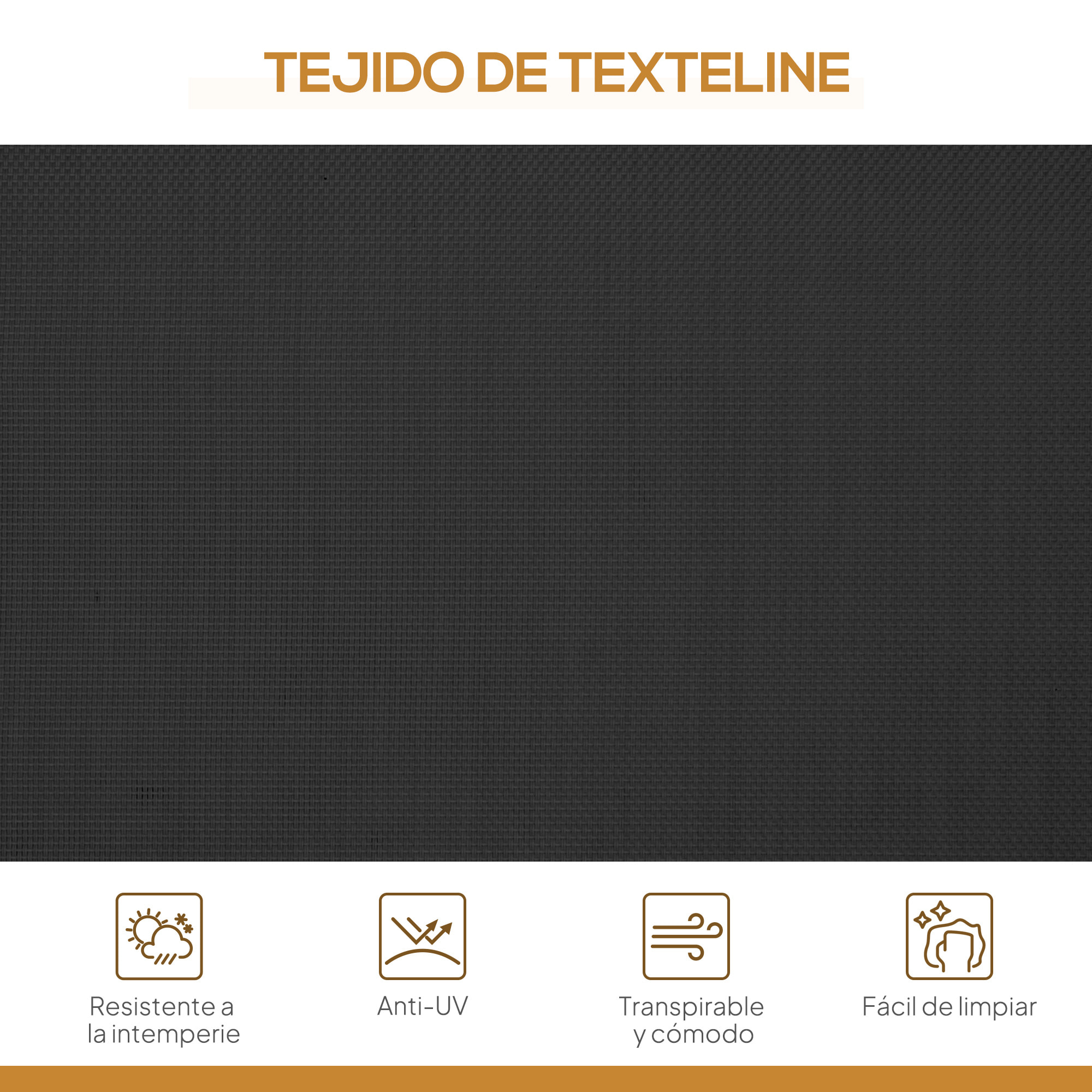 Columpio de Jardín Exterior de 3 Plazas con Toldo Reclinable, Balancín de Jardín Exterior con Respaldo Transpirable y Marco de Acero, para Terraza Balcón, 175x118x159 cm, Negro
