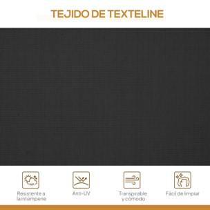 Columpio de Jardín Exterior de 3 Plazas con Toldo Reclinable, Balancín de Jardín Exterior con Respaldo Transpirable y Marco de Acero, para Terraza Balcón, 175x118x159 cm, Negro