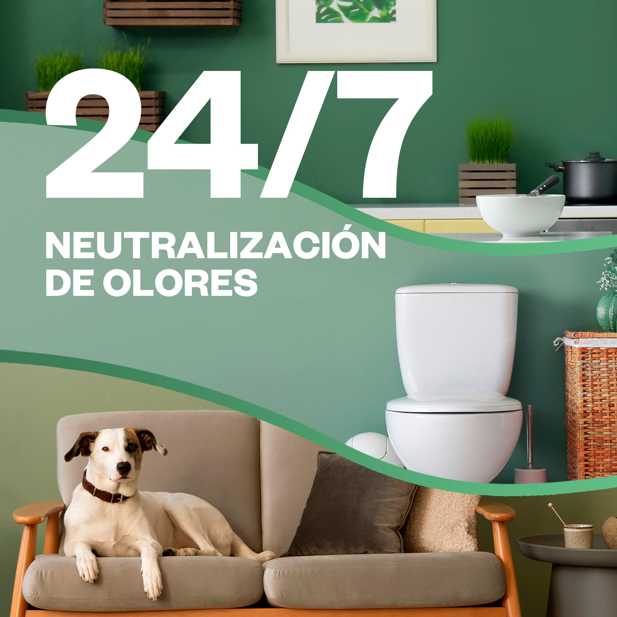 Air Wick Active Fresh Spray Automatico Sin Aerosol - Ambientador para casa con aroma a Brisa Marina - 4 Recambios (4x 228ml)