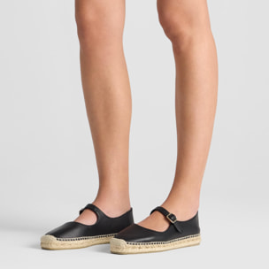 Alpargata Pepa plana mary-jane en napa con hebilla