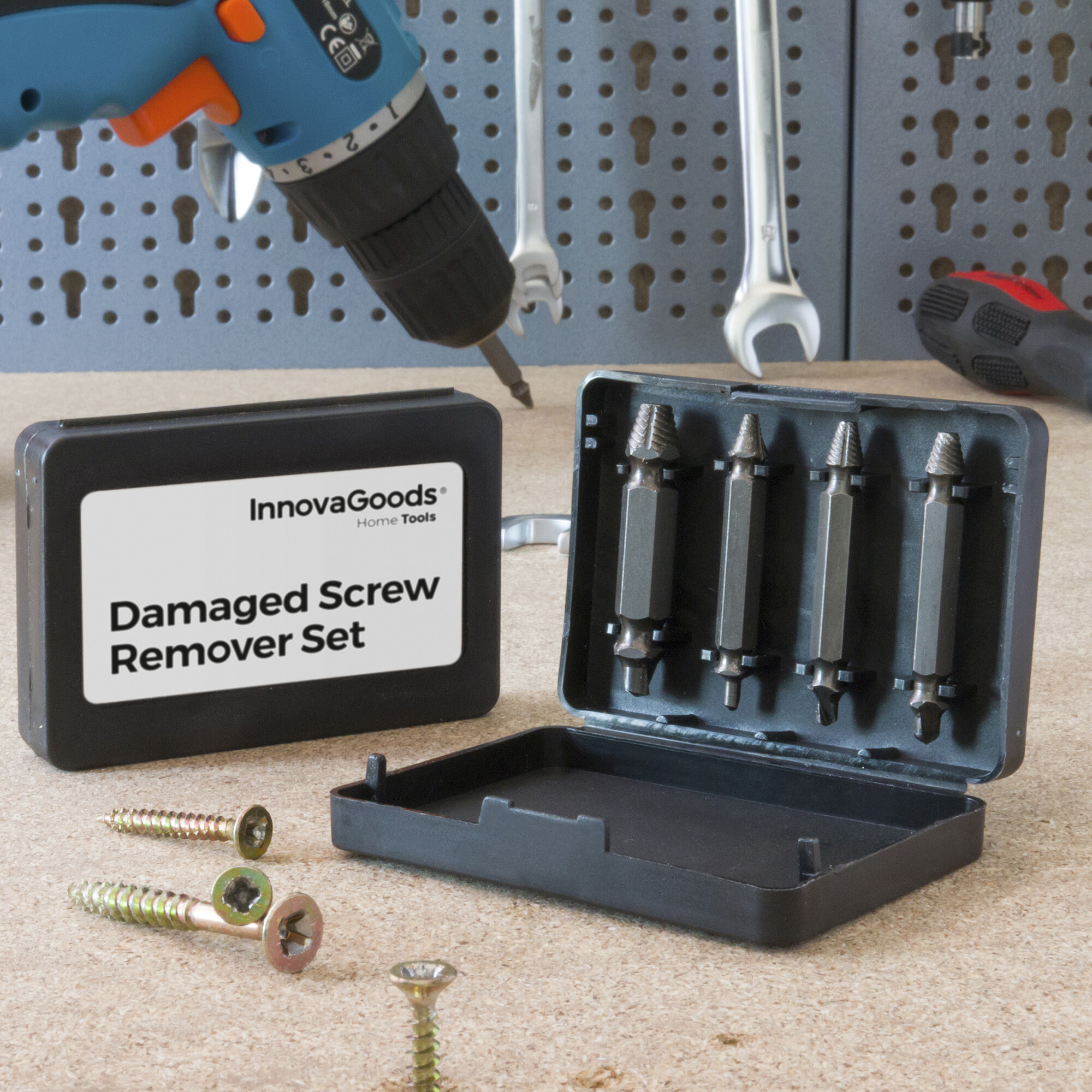 Set di 4 bits per la rimozione delle viti danneggiate - acciaio temperato