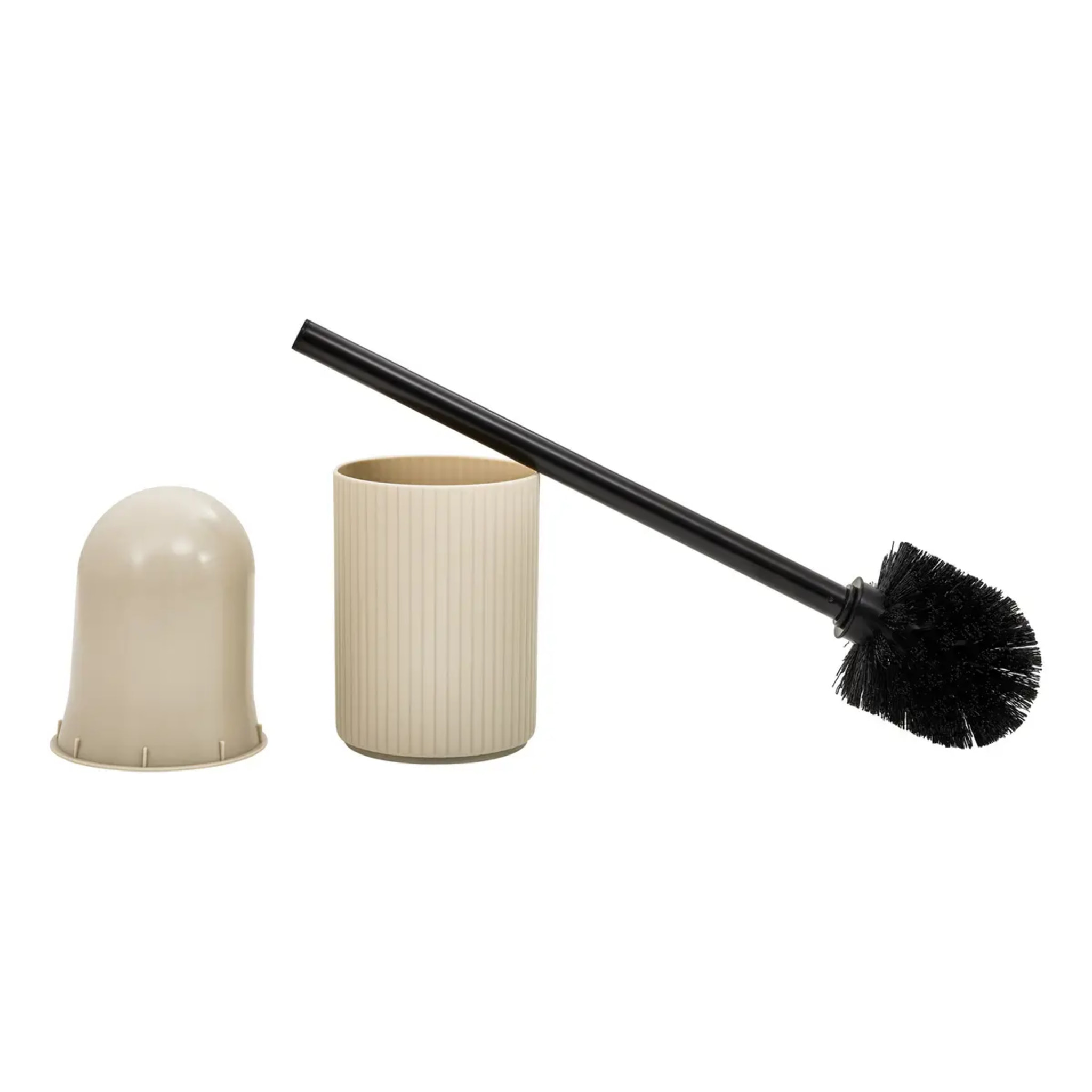 Brosse WC striée beige