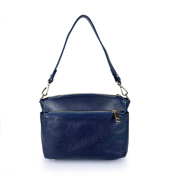 Borse Donna colore Blu-in pelle Made in Italy 24 X 16 X 6cm