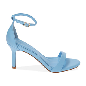 Sandalias celestes, tacón de 8,5 cm