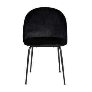 Chaise design en velours dossier capitonné - CLEA