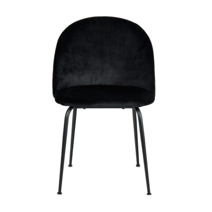 Chaise design en velours dossier capitonné - CLEA