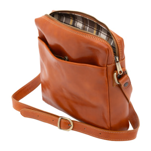 Borsa a tracolla  da uomo In Vera pelle Made in Italy 26x25x6 cm