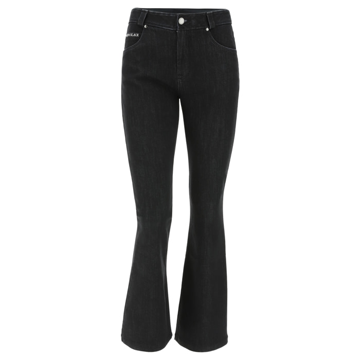Jeans FREDDY BLACK flare cropped in denim elasticizzato