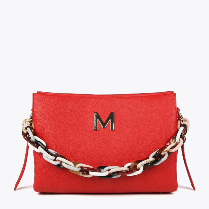 Borsa grande effetto pelle con manico multicolore