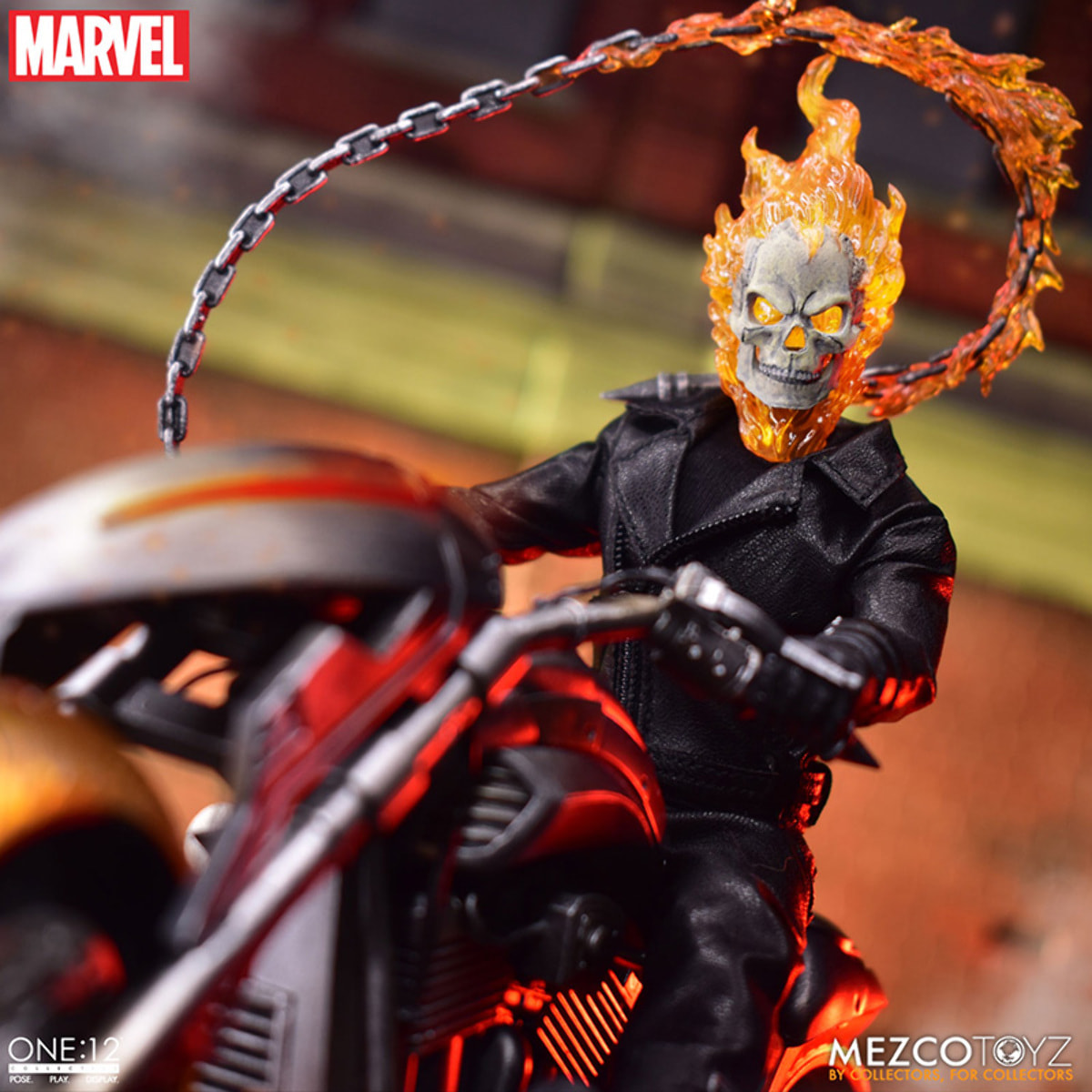 One 12 Coll Ghost Rider & Hell Cycle Set Action Figura Mezco Toys