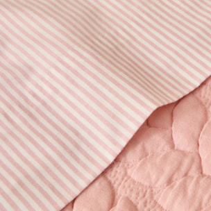 Sábana de algodón percal 180 hilos rayas Alexi color rosa 100% Algodón percal