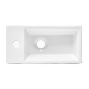 Brevis Lave-mains suspendu avec trou pour robinetterie à droite, 40,5x20,5x10,5cm + Siphon (SATBRE4020SR-SET2)