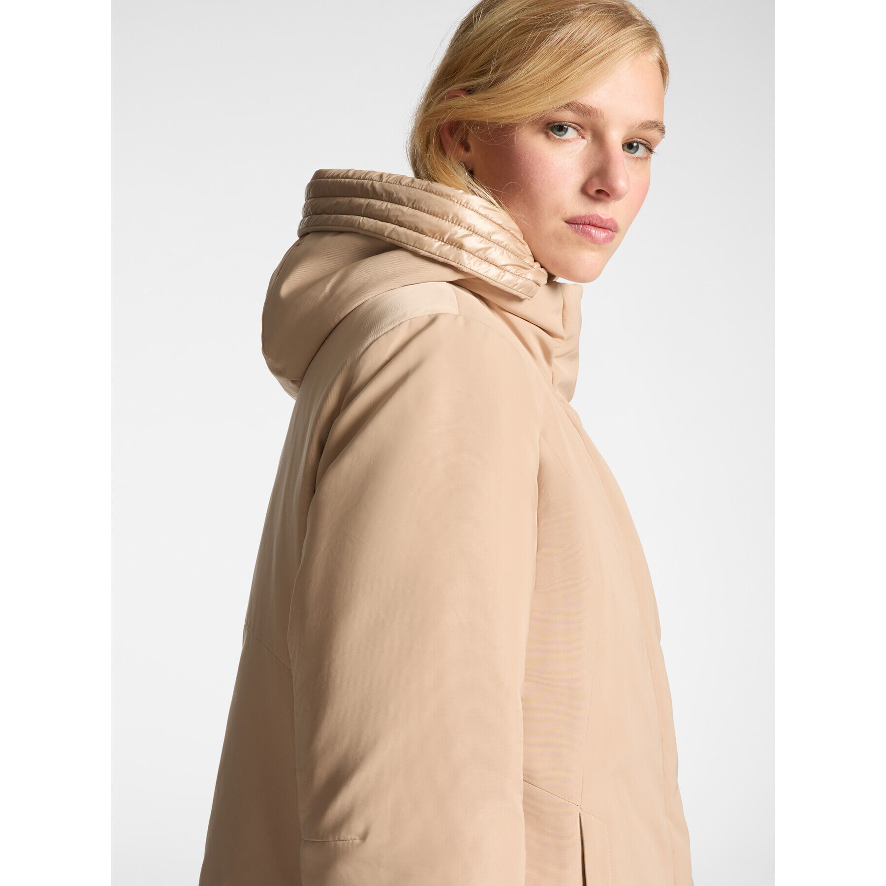 Elena Mirò - Parka de nailon reps impermeable - Beige