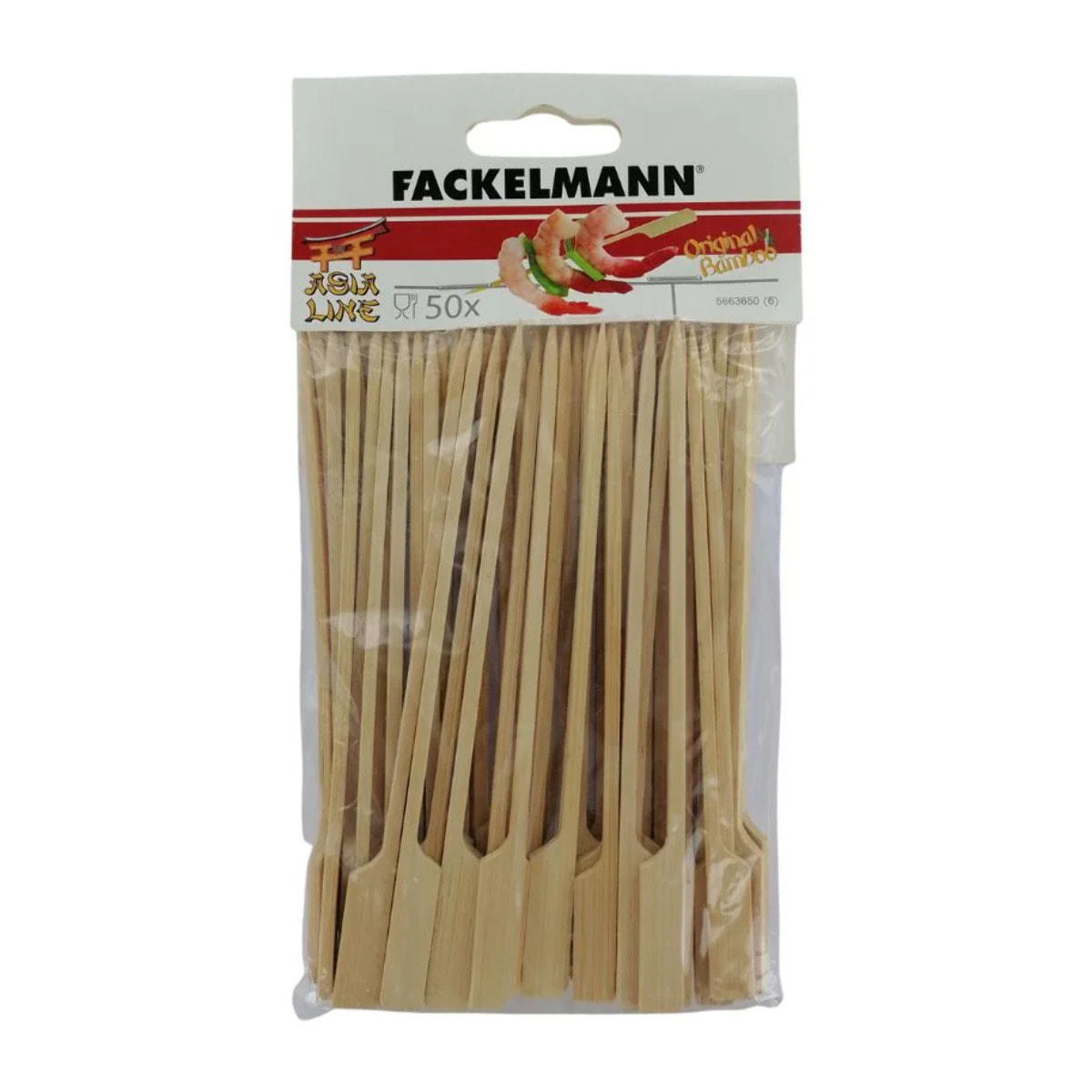 Lot de 50 pics en bois brochettes de 15 cm Fackelmann Single Use