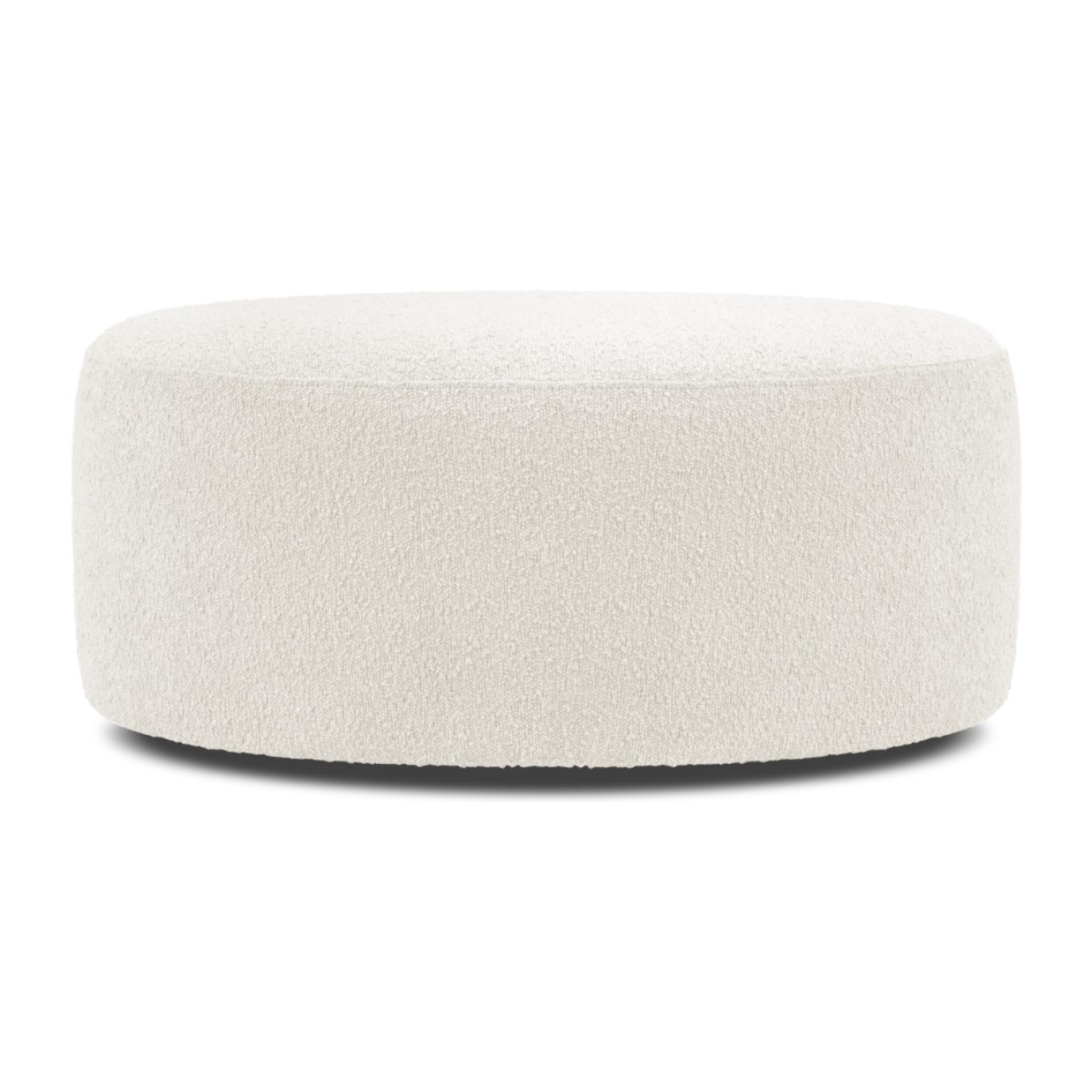 Pouf pivotant "Adam" en bouclé blanc