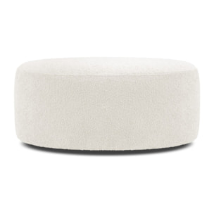 Pouf pivotant "Adam" en bouclé blanc