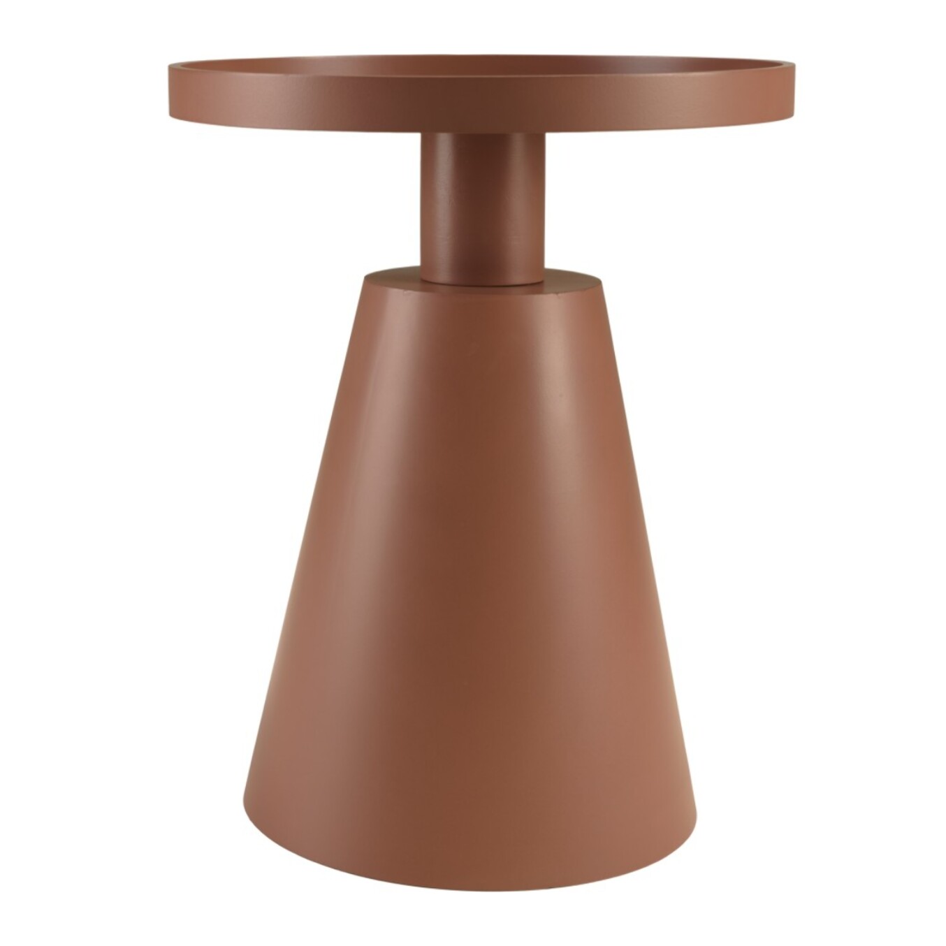AGATHE - Table d'appoint ronde en bois peint terracotta D38cm
