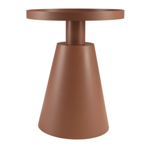 AGATHE - Table d'appoint ronde en bois peint terracotta D38cm