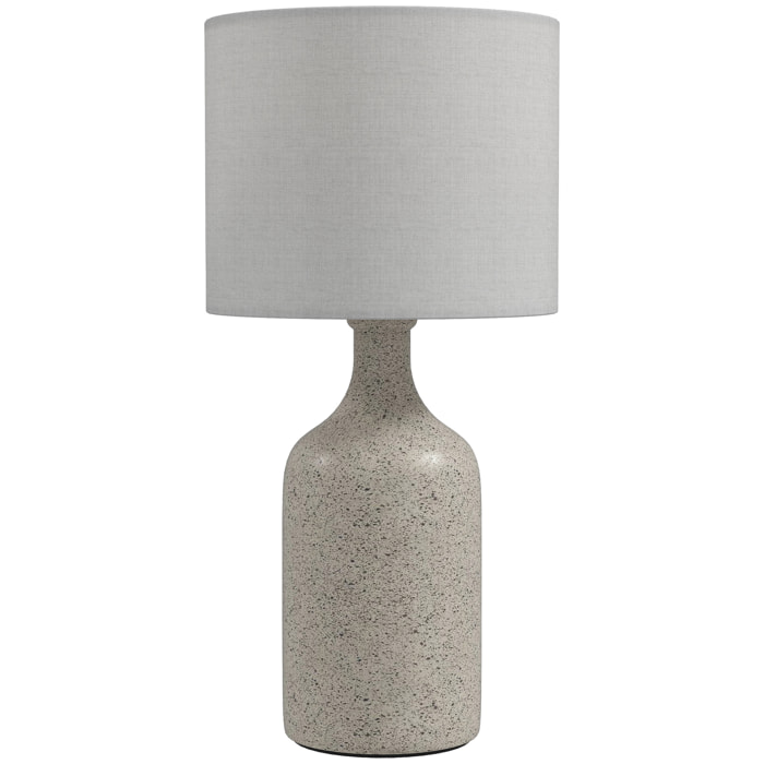 Lampe de table design effet grès céramique lin