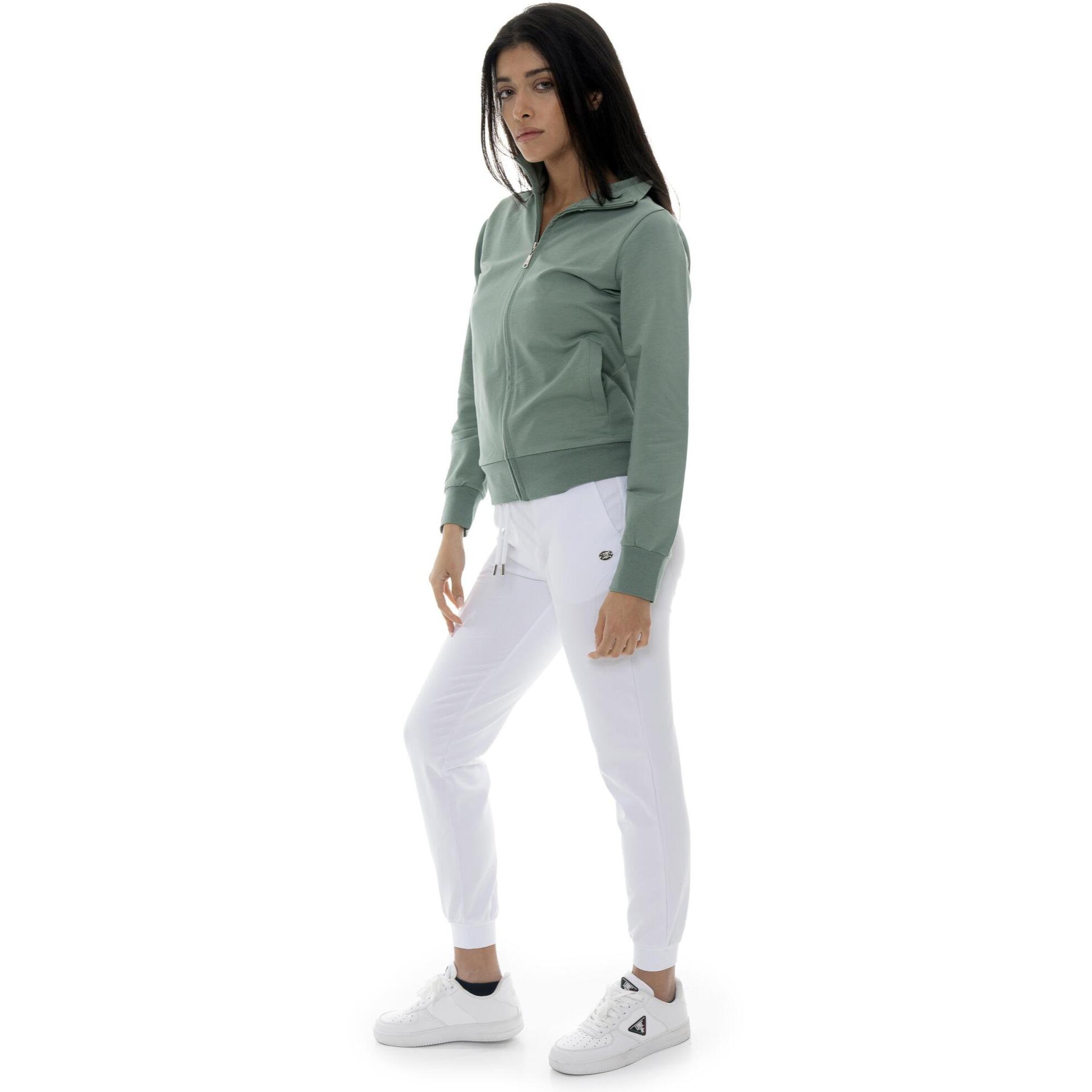 Pantaloni da donna in cotone non felpato con polsini Leone Basic