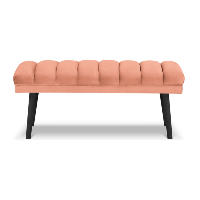 Banc "Frison" 2 places en velours rose