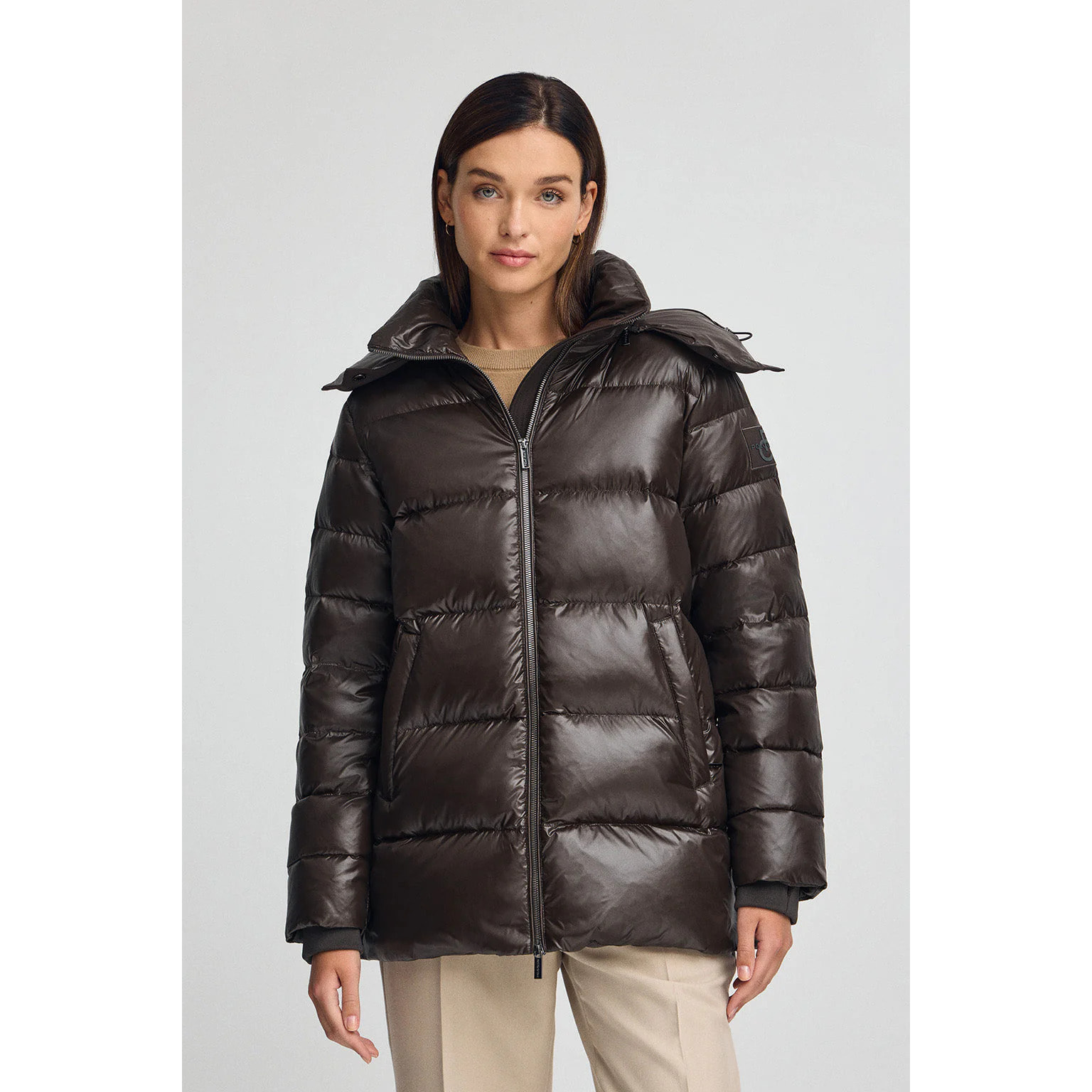 Giubbotto Ofelia marrone con logo Polo Club