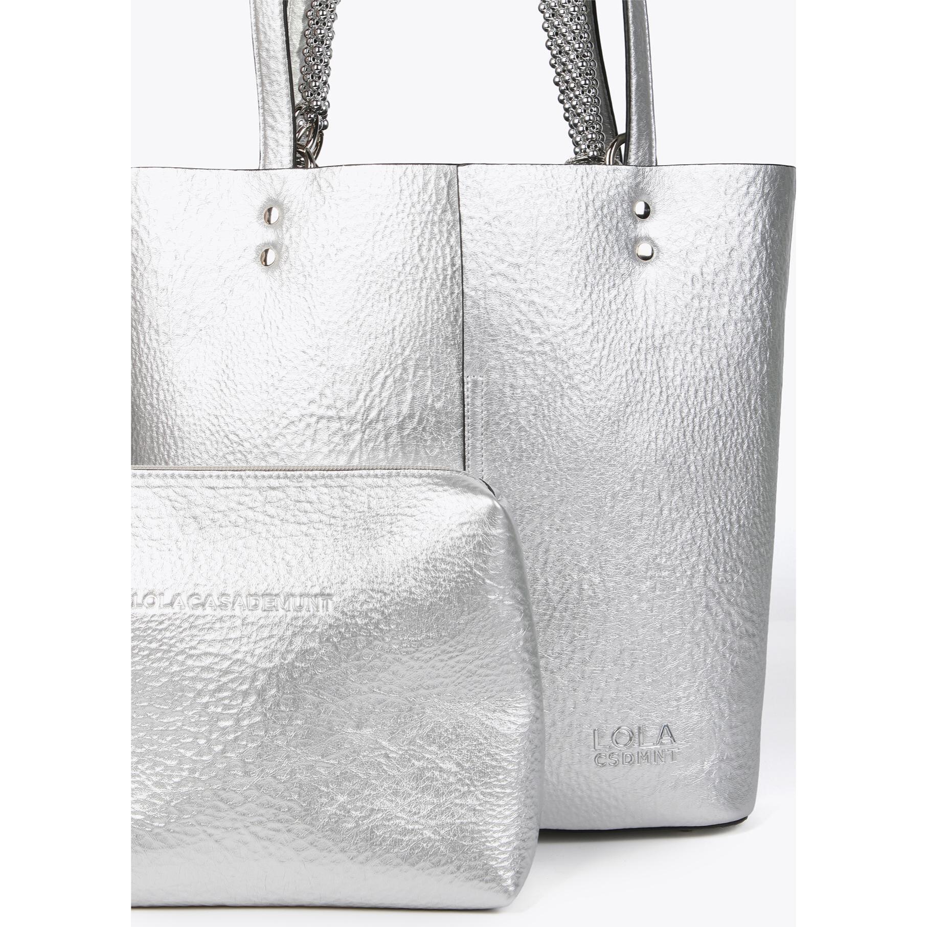 Borsa shopper metallizzata
