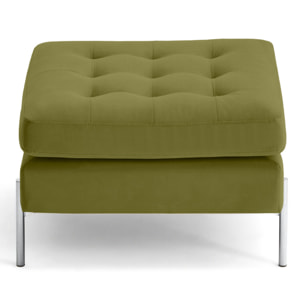 Isaure - pouf en velours - Vert Olive