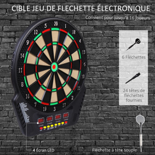 Cible jeu de flechettes électronique professionnel 243 jeux variés noir