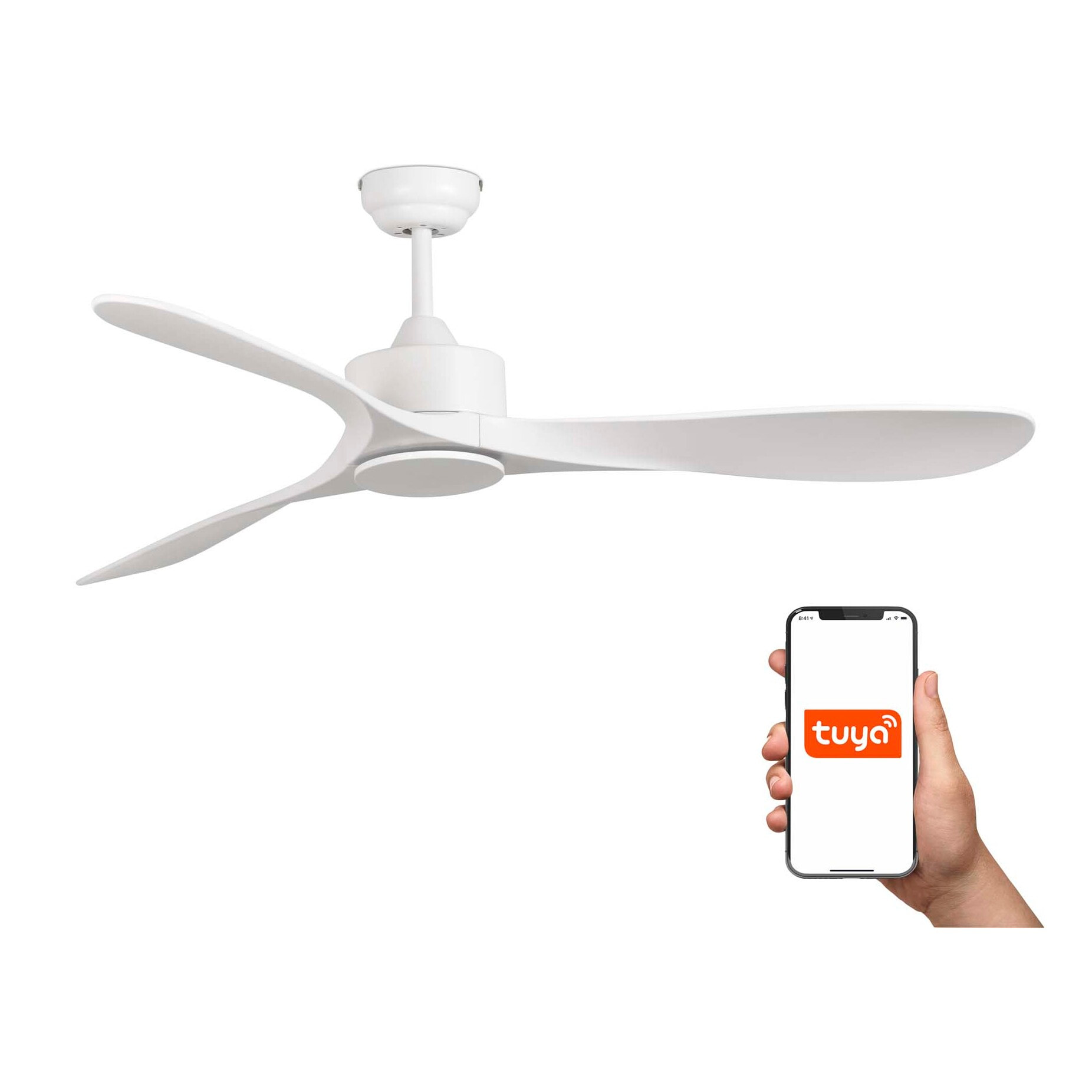 LUZON L Ventilateur de plafond blanc TUYA