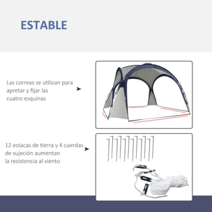 - Carpa Tienda de Fiesta Gazebo 3,5x3,5m Toldo Abierto para Eventos Camping Impermeable Protección UV