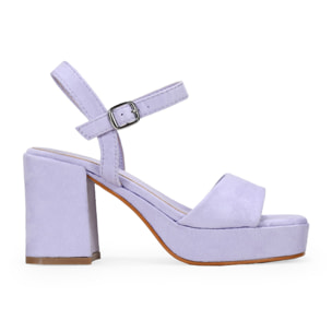 Sandalias de tacón cuadrado lilas