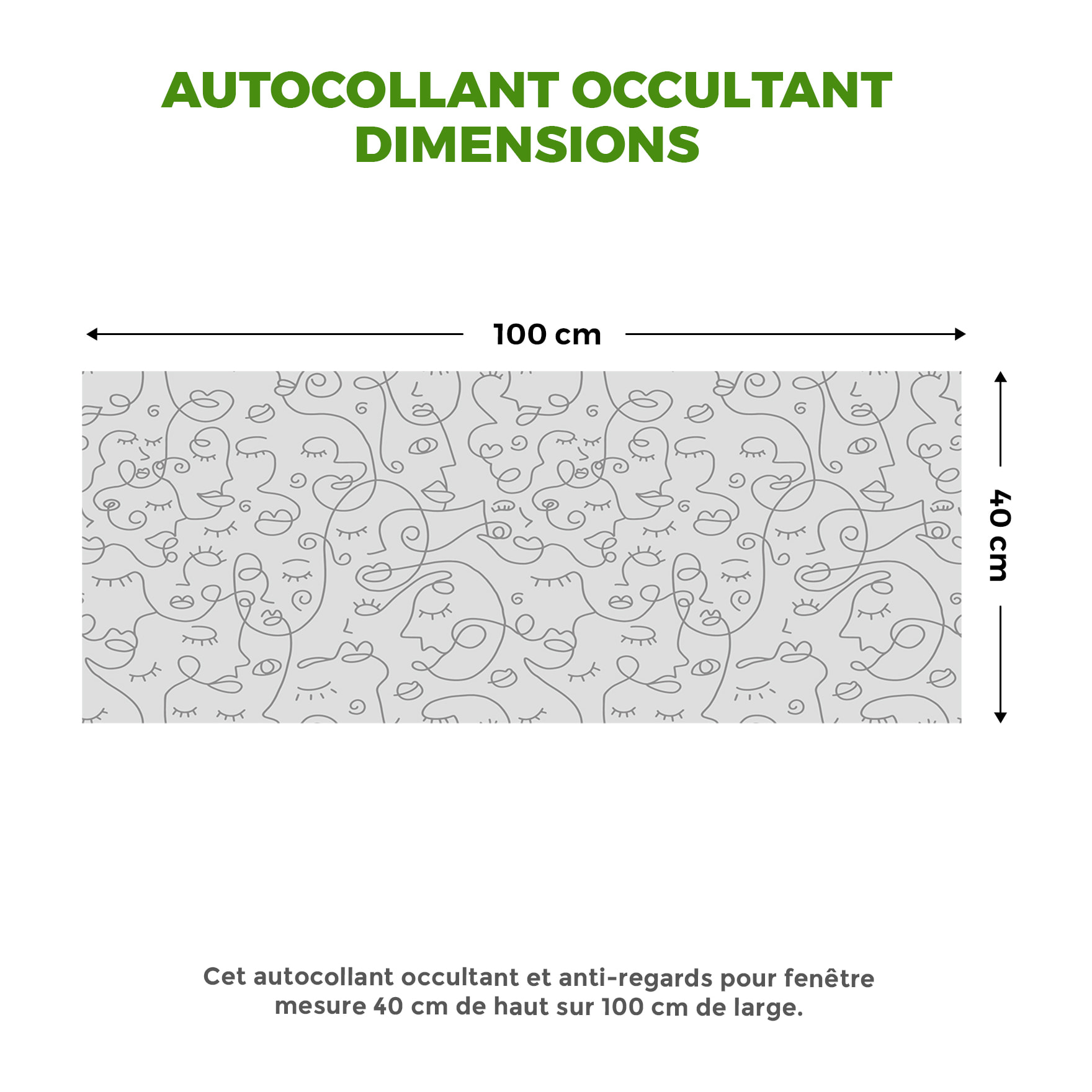 Adhésif Film Fenêtre Anti Regard Occultant - VISAGES ABSTRAIT