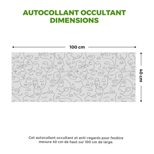 Adhésif Film Fenêtre Anti Regard Occultant - VISAGES ABSTRAIT