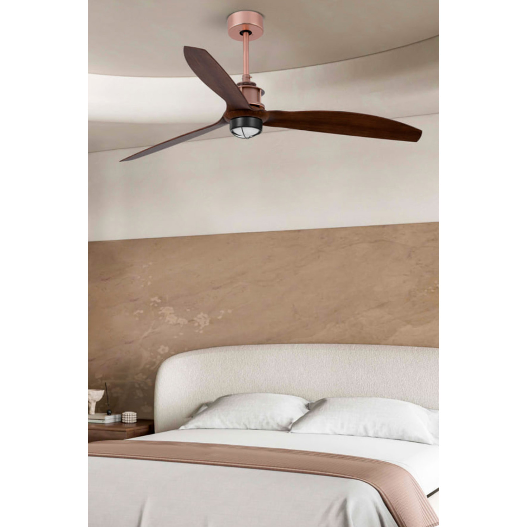 JUST FAN LED Ventilatore a soffitto rame/noce