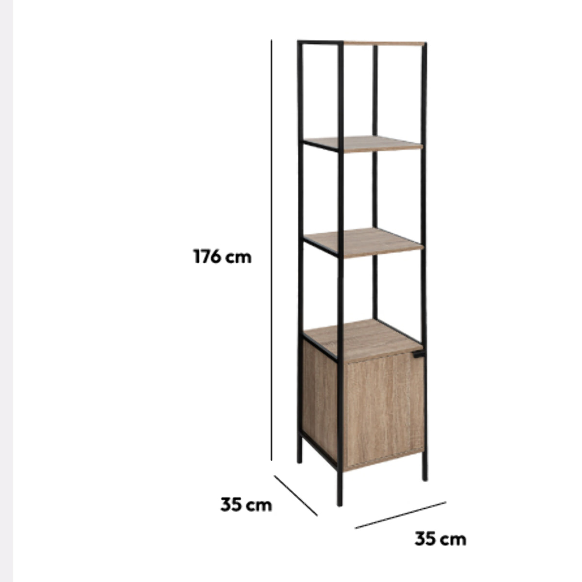 Étagère 1 porte Effet chêne naturel Aliaj
