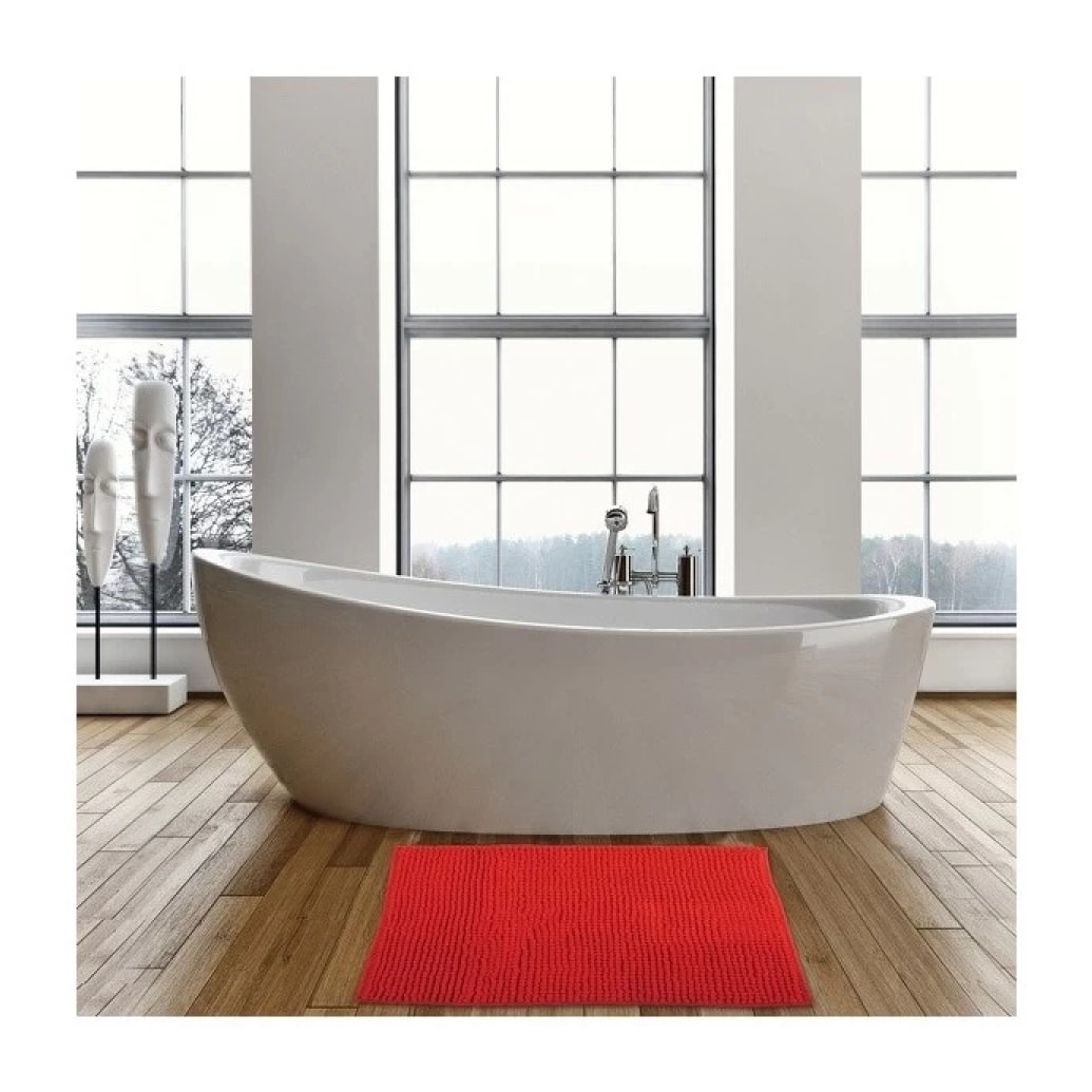 Tapis de bain Microfibre CHENILLE Rouge MSV