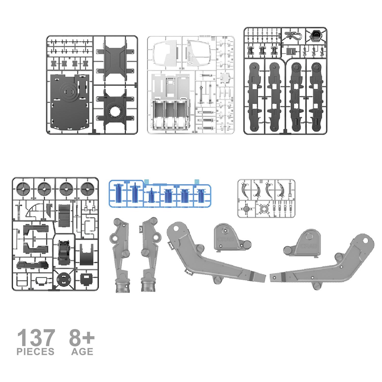 Excavadora con cuchara hidráulica para construir. 137 piezas.