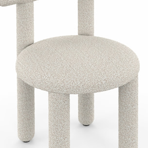 Chaises Rania tissu bouclette crème - lot de 2