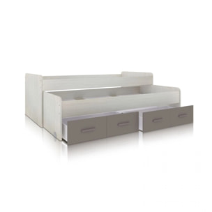 Cama doble juvenil Axim Blanco Alpes - Basalto