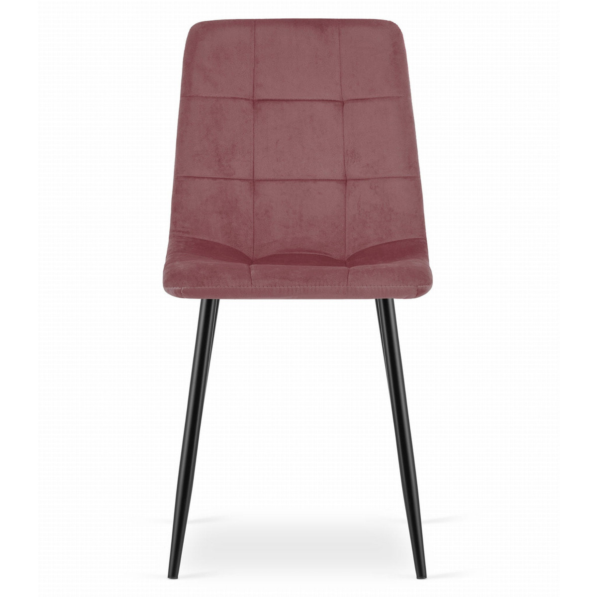 Sedia Kara in velluto rosa antico con gambe nere